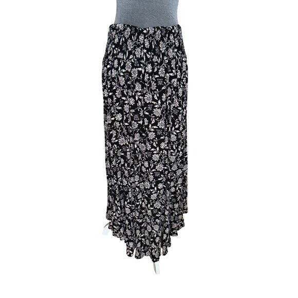 Rachel Zoe Black & White Floral Button-Down Maxi Skirt - Picture 1 of 7